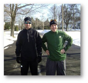 Dan Durkin and Bob Cargill, the two members of the Christopher's Haven Boston Marathon team.